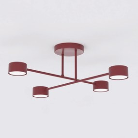 Plafoniera da soffitto HALO 4 in acciaio 4xGX53 - Mokka o Burgundy