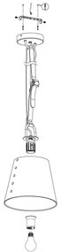 Eglo 43405 - Lampadario a sospensione con filo CHERTSEY 1xE27/60W/230V