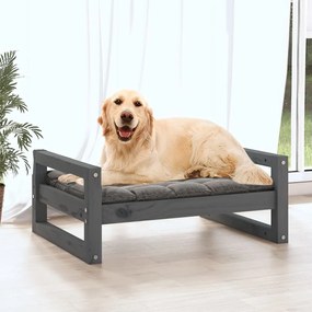Cuccia per cani grigia 75,5x55,5x28cm in legno massello di pino