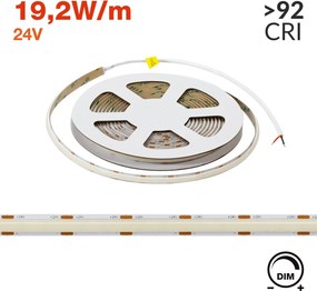 Striscia LED COB 24V 192W/m CRI>92 High Lumen Professionale IP20 - 5 metri