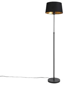 Lampada da terra nera con paralume nero 35 cm regolabile - Parte
