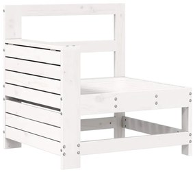 Set salotto da giardino 5 pz bianco in legno massello di pino