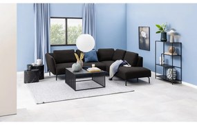 Tavolino nero con piano in vetro 80x80 cm Strington - Actona