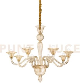 Brigitta lampadario a sospensione in vetro 8 luci attacco e14 d.89c...