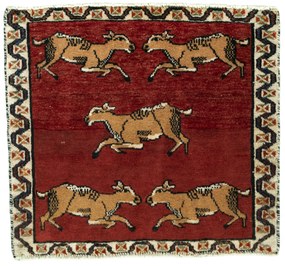 Shiraz Tappeto persiano 60x60 Rosso (Iran) Annodato A Mano