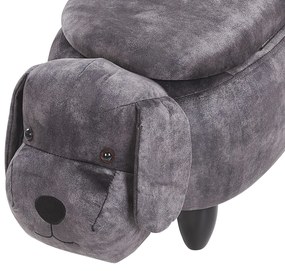 Pouf animaletto in velluto grigio DOGGY Beliani