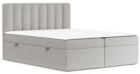 Letto boxspring grigio chiaro con contenitore 160x200 cm Novento - Maison de Rêve