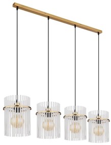 Globo 15698-4HM - Lampadario a sospensione con filo GORLEY 4xE27/60W/230V oro