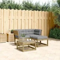 Set Divani da Giardino 3pz con Cuscini Legno Impregnato di Pinocod mxl 88358