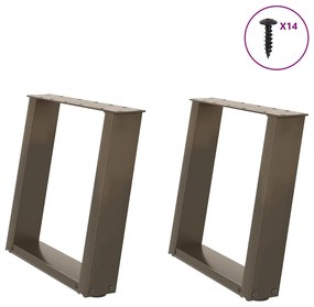Gambe Tavolino Caffè A U 2 Pz 50x(42-43) Cm Acciaio /