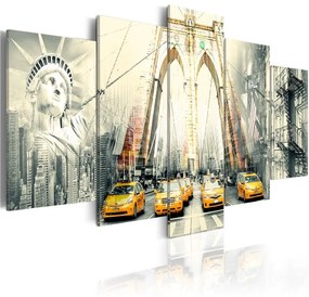 Quadro  Metropoli americana  Colore Grigio, Dimensioni e Misure 100x50