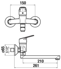 JIKA H3112E70042301 - Rubinetto lavabo TALAS 15x26,1 cm cromo lucido