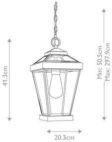 Quoizel QZ-RAVINE8-M - Lampadario da esterno a sospensione con catena RAVINE 1xE27/60W/230V IP23 marrone