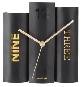 Orologio da tavolo nero a forma di libro Book - Karlsson