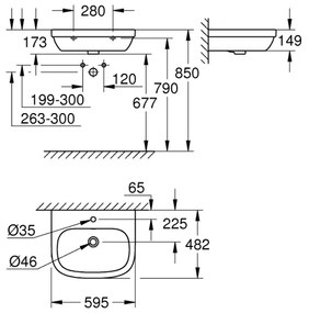 GROHE 39335000 - Lavabo EURO CERAMIC 595 × 482 mm ceramica/bianco
