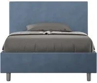 Letto Singolo rivestito in Microfibra - ADELE Tipologia Letto: Con Rete, Dimensione Rete: 100x210, Colore: Blu