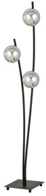 Piantana Contemporaneo Oceano Acciaio Nero Grigio 3 Luci E14 Ip20