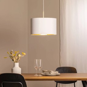 Luminex Lampada a sospensione Soho cilindrica a 1 luce Ø 40 cm bianco/oro