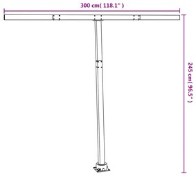 Set Pali per Tenda da Sole Antracite 300x245 cm Ferro