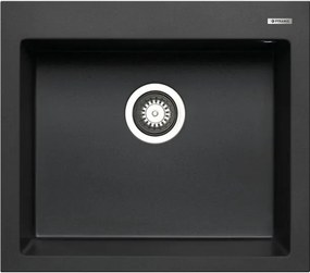 Lavello integrato 1 vasca in granito nero PYRAMIS Voyager L 50 x L 57 cm