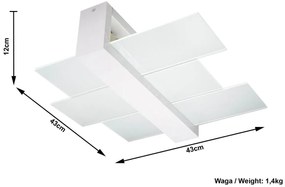 Plafoniera da Soffitto in Legno e Vetro 2xE27 FENIKS 2 da Interno
