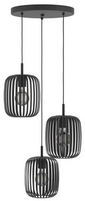 Eglo 900686 - Lampadario a sospensione con filo ROMAZZINA 3xE27/40W/230V nero