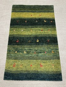Gabbeh Tappeto persiano 80x130 Verde (Iran) Annodato A Mano