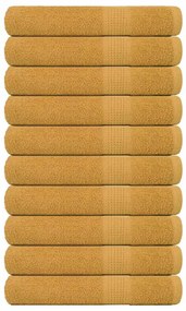 Asciugamani 10 Pz Oro 100x200 Cm 360 G/m² 100% Cotone /