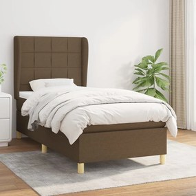 Giroletto A Molle Con Materasso Marrone Scuro 100x200cm Tessuto /