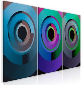 Quadro Gradient Circles (3 Parts)  Colore colorful, Dimensioni e Misure 120x60