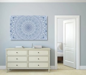 Stampa su tela – Mandala decorativa dettagliata in blu