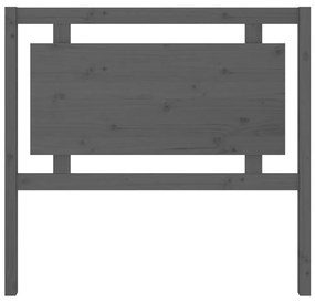 Testiera letto grigia 105,5x4x100 cm in legno massello di pino
