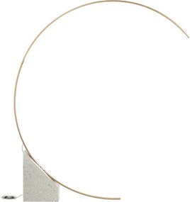 Piantana LED in metallo Oro con base in ceppo di Grč RUNE 176x204 cm