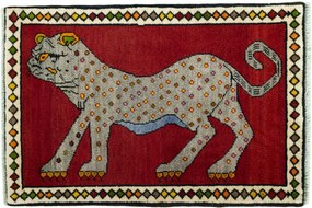 Gabbeh Tappeto persiano 70x100 Rosso (Iran) Annodato A Mano