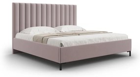 Letto matrimoniale imbottito rosa chiaro con contenitore con griglia 200x200 cm Casey - Mazzini Beds