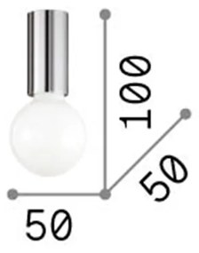 Plafoniera Moderna Petit Metallo Nero 1 Luce E27 8W 3000K Luce Calda