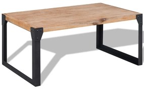 Tavolino Da Salotto İn Legno Massello Di Acacia 100x60x45 Cm /