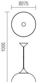 Redo 06-032 - Lampadario a sospensione con filo COLINE 1xE27/42W/230V