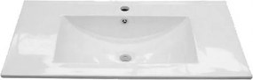 Mobile Bagno 80 Cm 2 Cassetti Con Piedini Lavabo Specchio E Colonna Athena Rovere Alaska