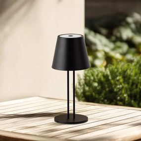 Lindby Lampada da tavolo ricaricabile a LED Janea TWIN, nero, metallo