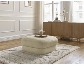 Poggiapiedi beige con rivestimento in bouclé Leonore – Bobochic Paris