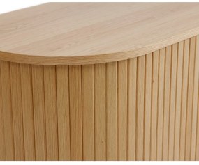 Cassettiera di colore naturale con effetto rovere con ante scorrevoli 120x76x45 cm Nola – Unique Furniture