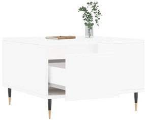 Tavolino da salotto bianco 55x55x36,5 cm in legno multistrato