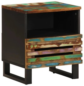 Comodino 40x34x46 Cm İn Legno Massello Di Recupero /