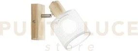 Spot twinset con base in legno 1 luce attacco e14 max 40w 14x10x17cm