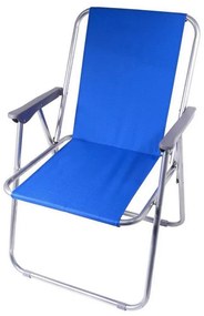 Sedia da campeggio pieghevole blu/cromata opaca