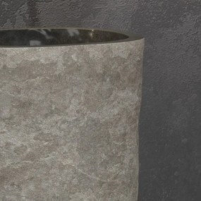 Lavabo da terra in pietra naturale grigia altezza 90 cm | - KAMALU