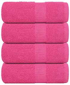 Asciugamani Ospiti 4 Pz Rosa 30x50 Cm 360 G/m² 100% Cotone /