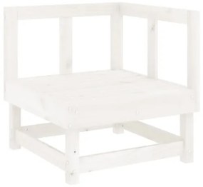 Set Salotto da Giardino 7 pz Bianco in Legno Massello di Pino