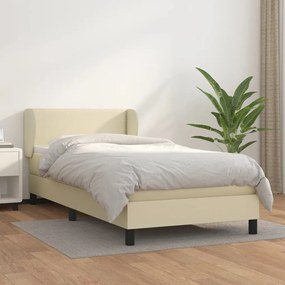 Giroletto A Molle Con Materasso Crema 100x200 Cm İn Similpelle /